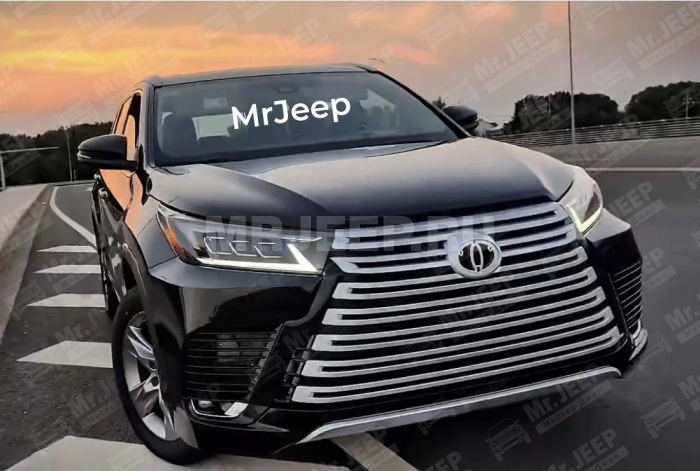 Рестайлинг дляToyota Highlander U50 2014-2019 в стиле Lexus LX600